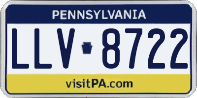 PA license plate LLV8722