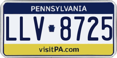 PA license plate LLV8725