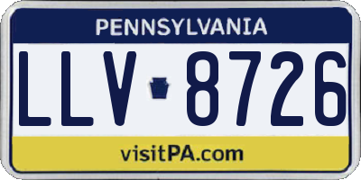 PA license plate LLV8726