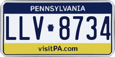 PA license plate LLV8734