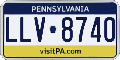 PA license plate LLV8740