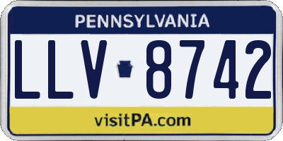 PA license plate LLV8742