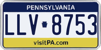PA license plate LLV8753