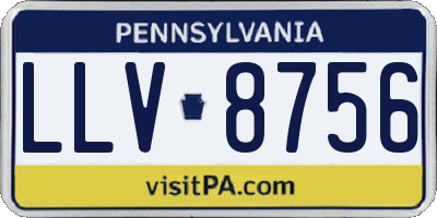 PA license plate LLV8756