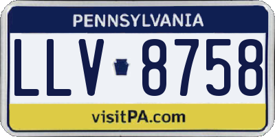 PA license plate LLV8758