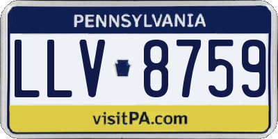 PA license plate LLV8759