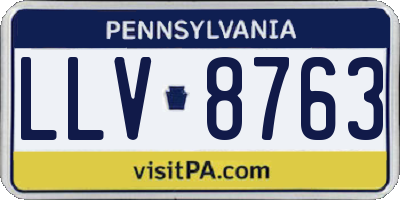 PA license plate LLV8763