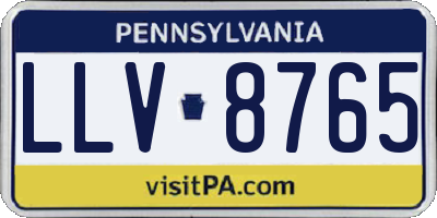 PA license plate LLV8765