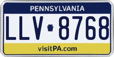 PA license plate LLV8768