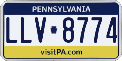 PA license plate LLV8774