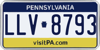 PA license plate LLV8793