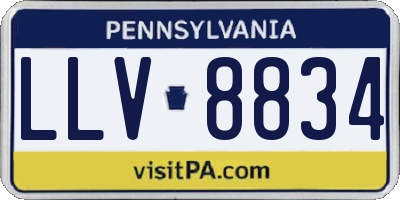 PA license plate LLV8834