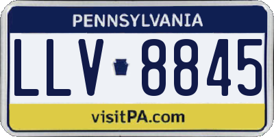 PA license plate LLV8845