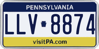 PA license plate LLV8874