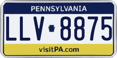 PA license plate LLV8875