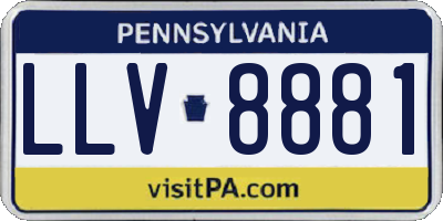 PA license plate LLV8881