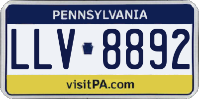 PA license plate LLV8892
