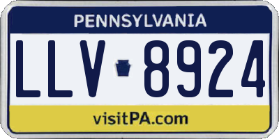 PA license plate LLV8924