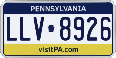 PA license plate LLV8926