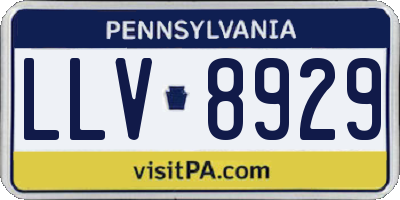PA license plate LLV8929
