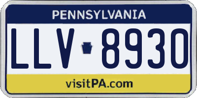 PA license plate LLV8930