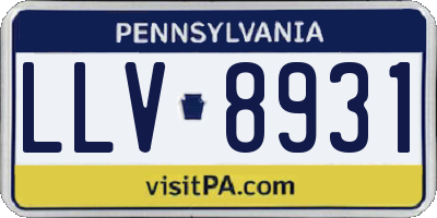 PA license plate LLV8931