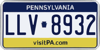 PA license plate LLV8932
