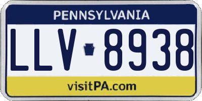 PA license plate LLV8938