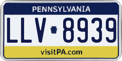 PA license plate LLV8939