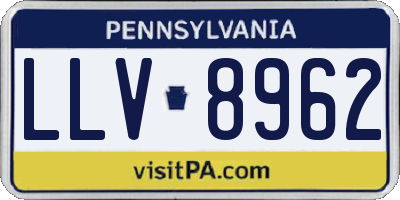 PA license plate LLV8962
