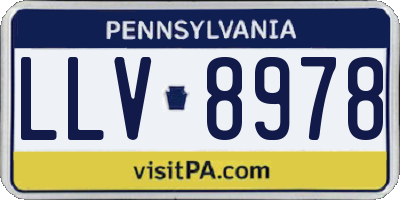 PA license plate LLV8978