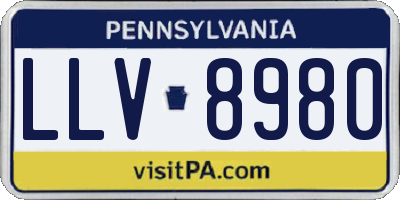 PA license plate LLV8980