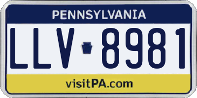 PA license plate LLV8981