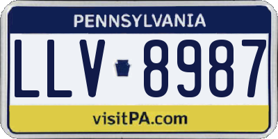 PA license plate LLV8987