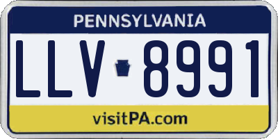 PA license plate LLV8991