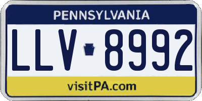 PA license plate LLV8992