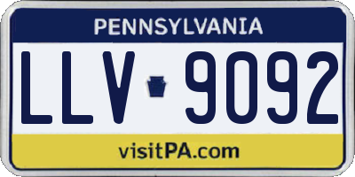 PA license plate LLV9092