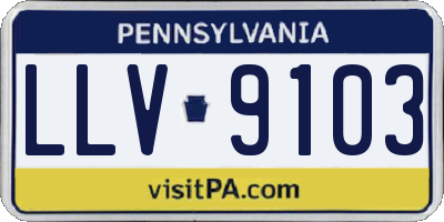 PA license plate LLV9103