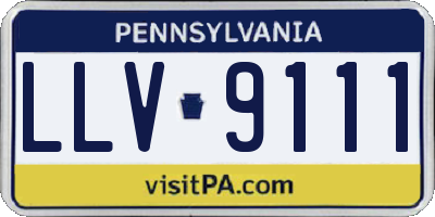 PA license plate LLV9111