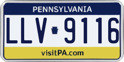 PA license plate LLV9116