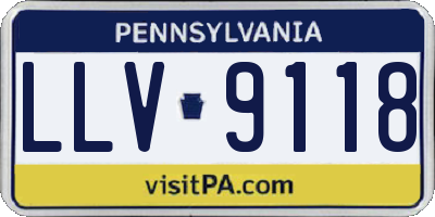 PA license plate LLV9118