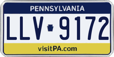 PA license plate LLV9172