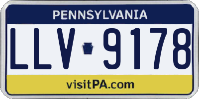 PA license plate LLV9178