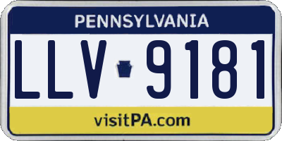 PA license plate LLV9181