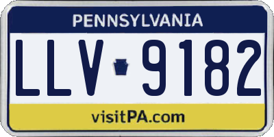 PA license plate LLV9182