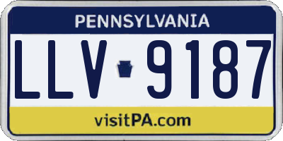 PA license plate LLV9187