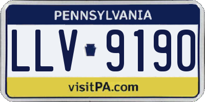 PA license plate LLV9190