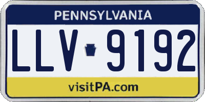PA license plate LLV9192