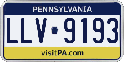 PA license plate LLV9193