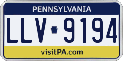 PA license plate LLV9194